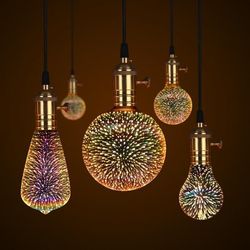 galaxy 3d infinity fireworks light bulb