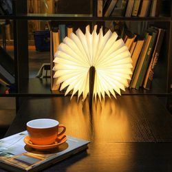 wood book lamp