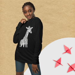 cute giraffe hooded long-sleeve tee