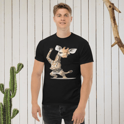 baby cute giraffe dancing men's classic tee