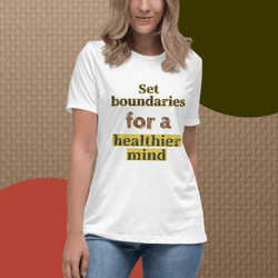 mental health, set boundaries for a healthier mind, mental health retro mental women's relaxed t-shirt