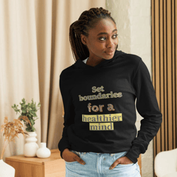 mental health, set boundaries for a healthier mind, mental health retro mental hooded long-sleeve tee