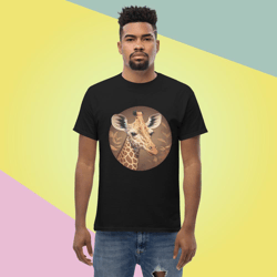 round logo giraffe bundle, giraffe vector, giraffe retro men's classic tee