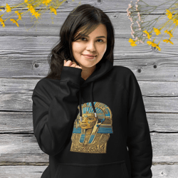 wife ahhotep, queen ahhotep, retro iahhotep, royal wife ahhotep, vector ahhotep ii mummy unisex eco raglan hoodie