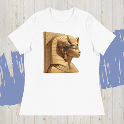 wife ahhotep tshirt, queen ahhotep, retro iahhotep shirt, royal wife ahhotep, vector ahhotep ii mummy poster women's relaxed t-shirt