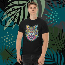 the howl cat is howl tigers is howl animal howl retro vector howl pets men's classic tee