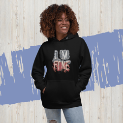 im fine everythings fine but, quote i am fine retro i'm fine vector im fine fashion lifestyle unisex hoodie