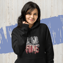 im fine everythings fine but, quote i am fine retro i'm fine vector im fine fashion lifestyle unisex eco raglan hoodie