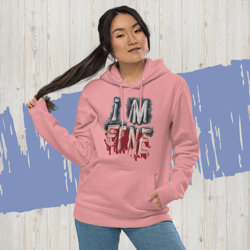 im fine everythings fine but, quote i am fine retro i'm fine vector im fine fashion lifestyle unisex essential eco hoodie