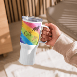 travel mug with a handle, mountain travel mug, gift mug