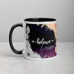 believe dreams coffee mug, funny, humor, cartoon, gift for her him, present, birthday, holiday, ceramic mug