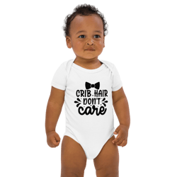 organic cotton baby bodysuit crib hair don't care