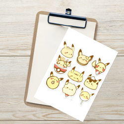 kawaii pikachu sticker sheet