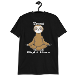 namastay right here funny vintage sloth lover lazy short-sleeve unisex t-shirt