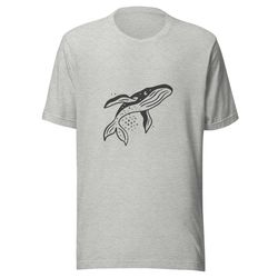 whale print unisex t-shirt casual wear 