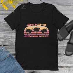 summer vibes 2024 retro palm trees vacation 2024 t-shirt