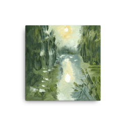 willows art wall decor art canvas print from original oil art willows artwork pond art water lilies art