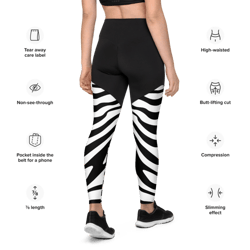 Zebra Skin Seamless Pattern Sports Leggings