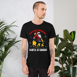 santa on a skateboard unisex t-shirt