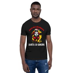 santa on skateboard unisex t-shirt