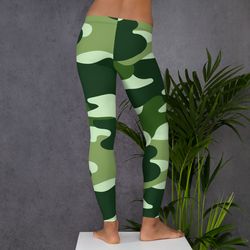 military green camo pattern leggings