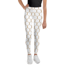 golden chicken wire pattern youth leggings