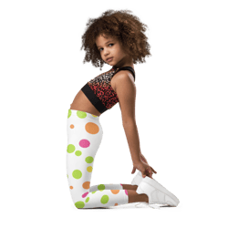 cute colorful polka dots pattern kid's leggings