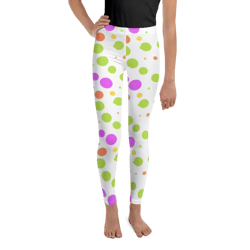 cute colorful polka dots pattern youth leggings