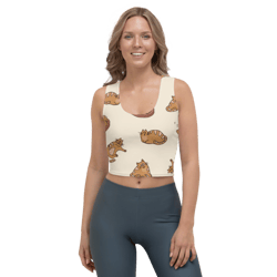 Cute Cartoon Cats Pattern Crop Top