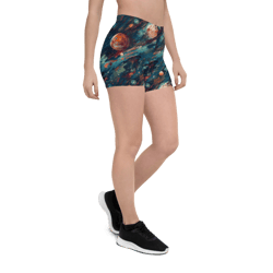 watercolor outer space planets galaxy pattern shorts