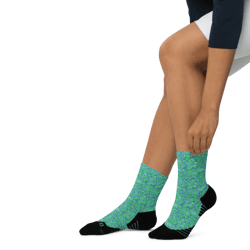 green and blue modern mozaic ankle socks