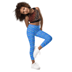 blue modern chic pattern kid's leggings