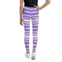 fourth of july fragmented pattern youth leggings