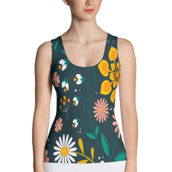 floral print graphic sublimation cut & sew tank top