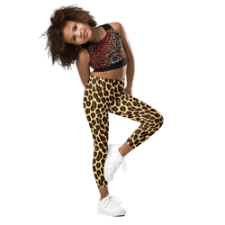 leopard skin animal print seamless pattern kid's leggings