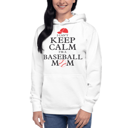 i can't keep calm i'm a baseball mom unisex hoodie