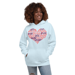 loving heart words unisex hoodie