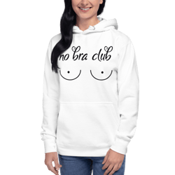 no bra club funny unisex hoodie