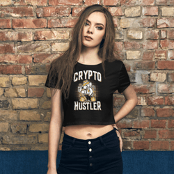 crypto hustler women’s crop tee