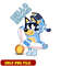 Bluey bandit dad hello summer cartoon png