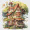 Cottage in Garden - Cross Stitch Pattern - PDF Counted House Village - Fabulous Fantastic Magical Cottage - House in Flowers - 5 Sizes.png