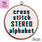 3D stereo alphabet cross stitch pattern PDF by Smasterilli. Noise effect letters like videogame font..JPG