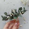 Eucalyptus-pearl-hair-comb-Wedding-greenery-hairpiece-Bridal-hair-piece-Dark-green-headpiece-Rustic-wedding-hairstyle