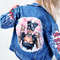 Painted women Denim jacket-hand painted jeans jacket-unique Designer Cat-woman art-custom clothing-personalized pattern10.jpg