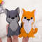 felt finger fox and wolf