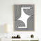 minimalist posters, mid centure art set of 6 prints, in gray tones