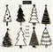 Christmas Trees black and white clipart.jpg