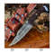 Handmade Damascus bowie knife with sheath Fixed blade hunting knife for Survival Ergonomic Walnut wood handle (6).jpg