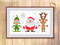 Christmas Trio Cross Stitch Pattern, Merry Christmas Cross Stitch Pattern, Santa Claus Cross Stitch Pattern, Christmas Decor #mch_004