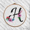 Cross stitch pattern the letter H black floral monogram.jpg